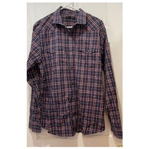 Banana Republic Slim Fit Snap Button Long Sleeve Plaid Shirt Men’s Size Large